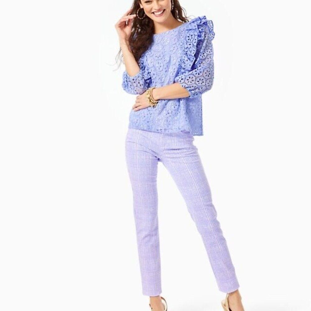 Lilly Pulitzer High rise skinny Lilac Verbena jeans Size 16 NWT MSRP $158